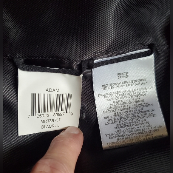 BCBG MaxAzria black wool military coat L - Picture 7 of 11